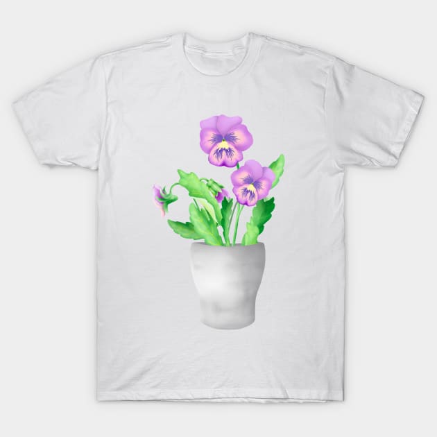 Violet pansies T-Shirt by Amalus-files